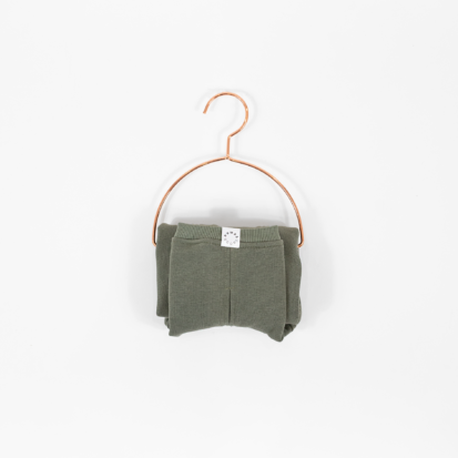Cozy Waistcoat in color of Army Green displayed on a hanger.