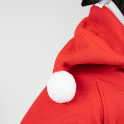 Detail of Red Santa Jumpsuit