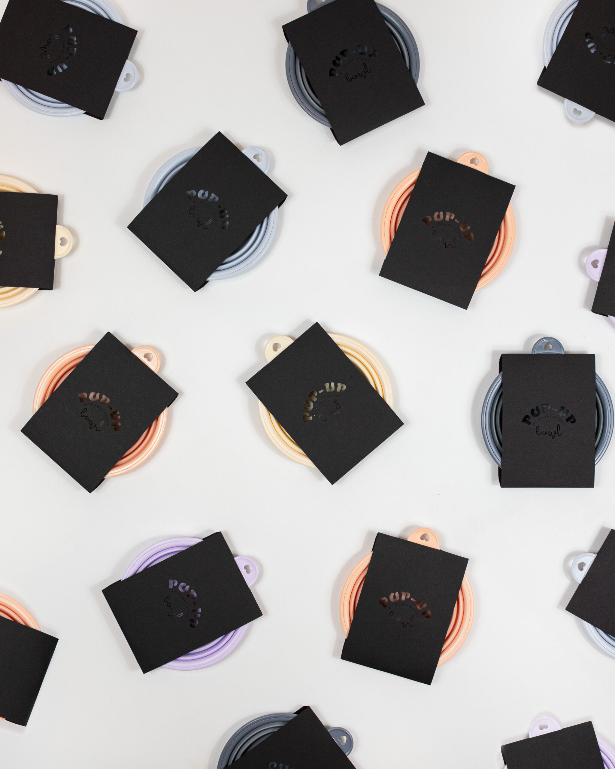 DumasGoods-dog-bowl-pop-up-collabsible-pet many pastel color of pop-up bowls od dumas goods