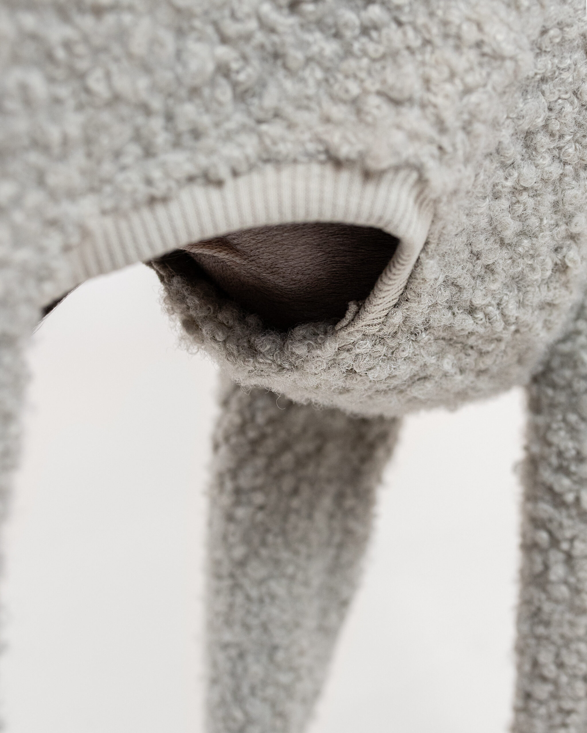 DumasGoods-italian-greyhound-clothing-teddy-mist-lamb detail of boucle onesie rolling mist